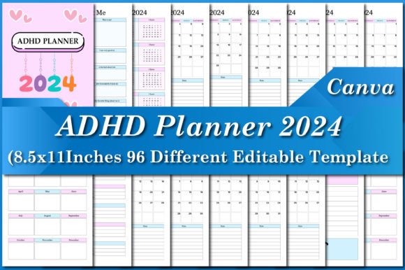 ADHD Planner 2024 Canva Templates: Your Ultimate Productivity Toolkit