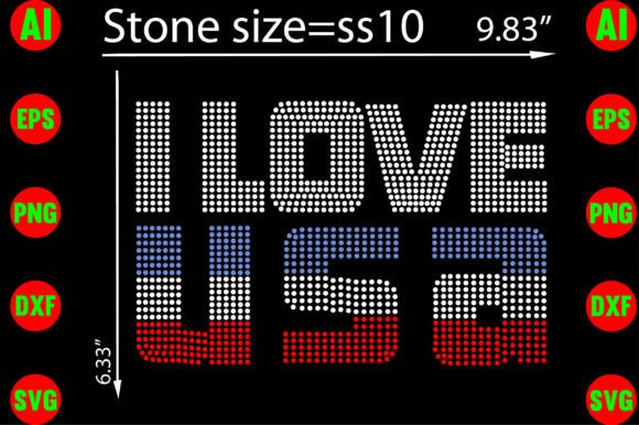 Celebrate with Sparkle: The I Love USA Rhinestone Design
