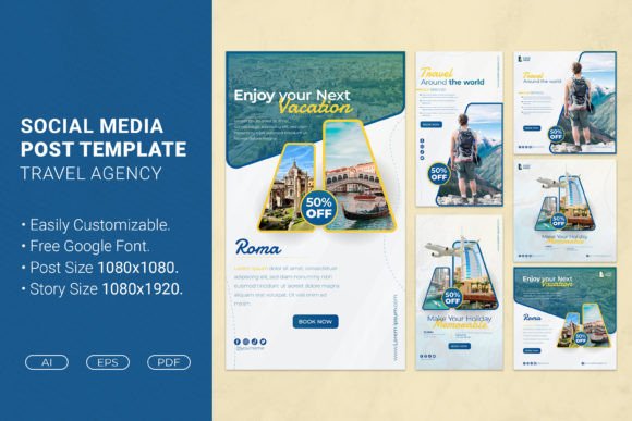 Elevate Your Brand with Travel Agency Social Media Templates