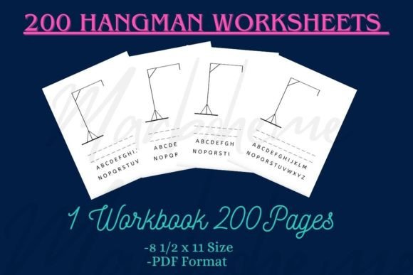 Hangman Worksheet Templates: 200 Pages of Classroom & KDP Ready Fun