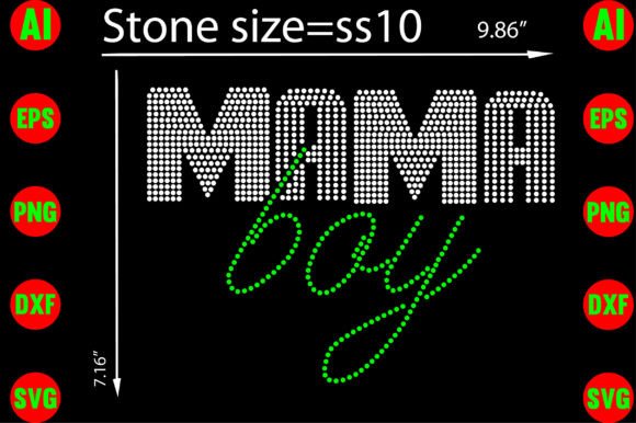 Mama Boy Rhinestone Templates Design: A Sparkling Asset for Your Projects