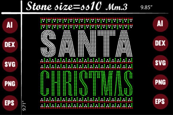 Sparkling Holiday Magic with Santa Christmas Rhinestone Templates