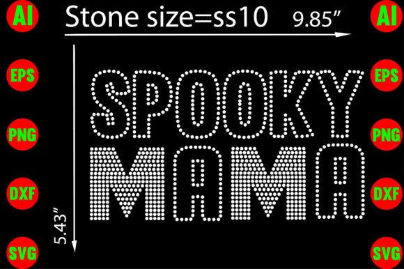 Spooky Mama Rhinestone Templates: Bold Graphic Design
